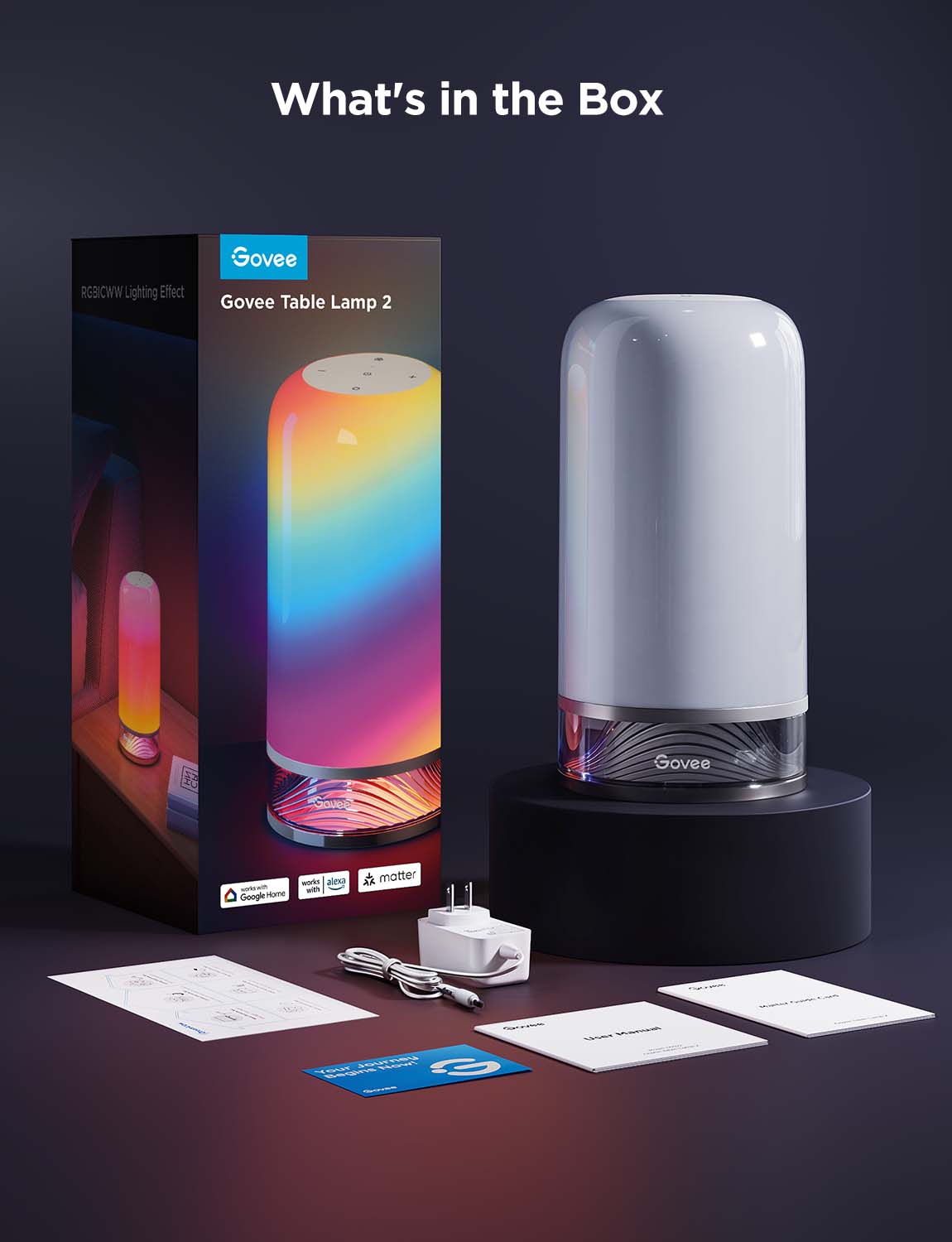 Govee Aura Smart Table Lamp — 16 Million Colours, App & Voice Control