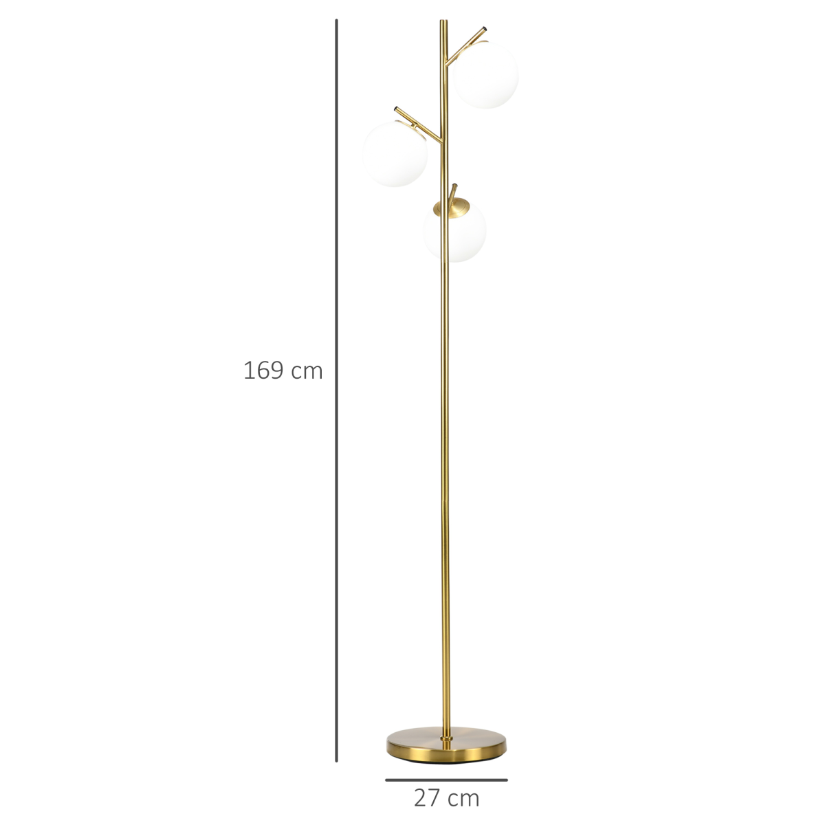 Modern Floor Lamp for Living Room Bedroom — 3 Light Tree Standing Lamp, Gold