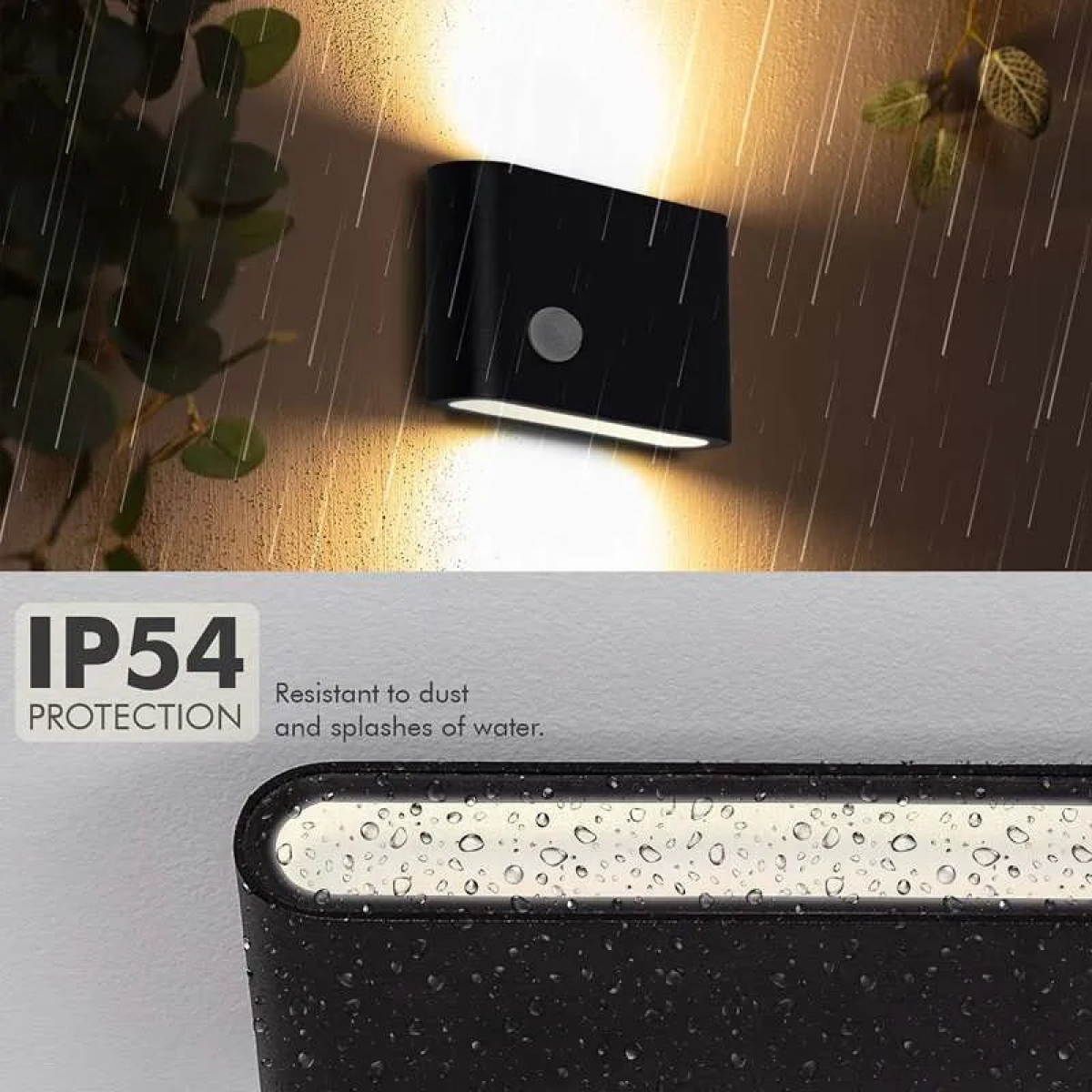 LEDsone 12W LED Motion Sensor Porch Light — IP54 Outdoor Security, Wall Light