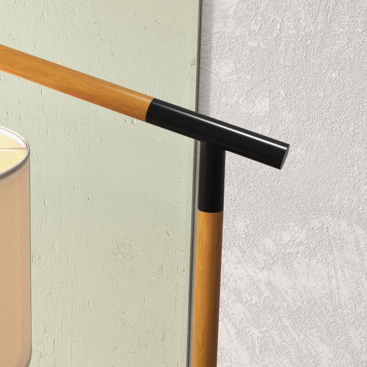 HOMCOM Floor Lamp with 350° Rotating Lampshade — LED Bulb Included, Brown