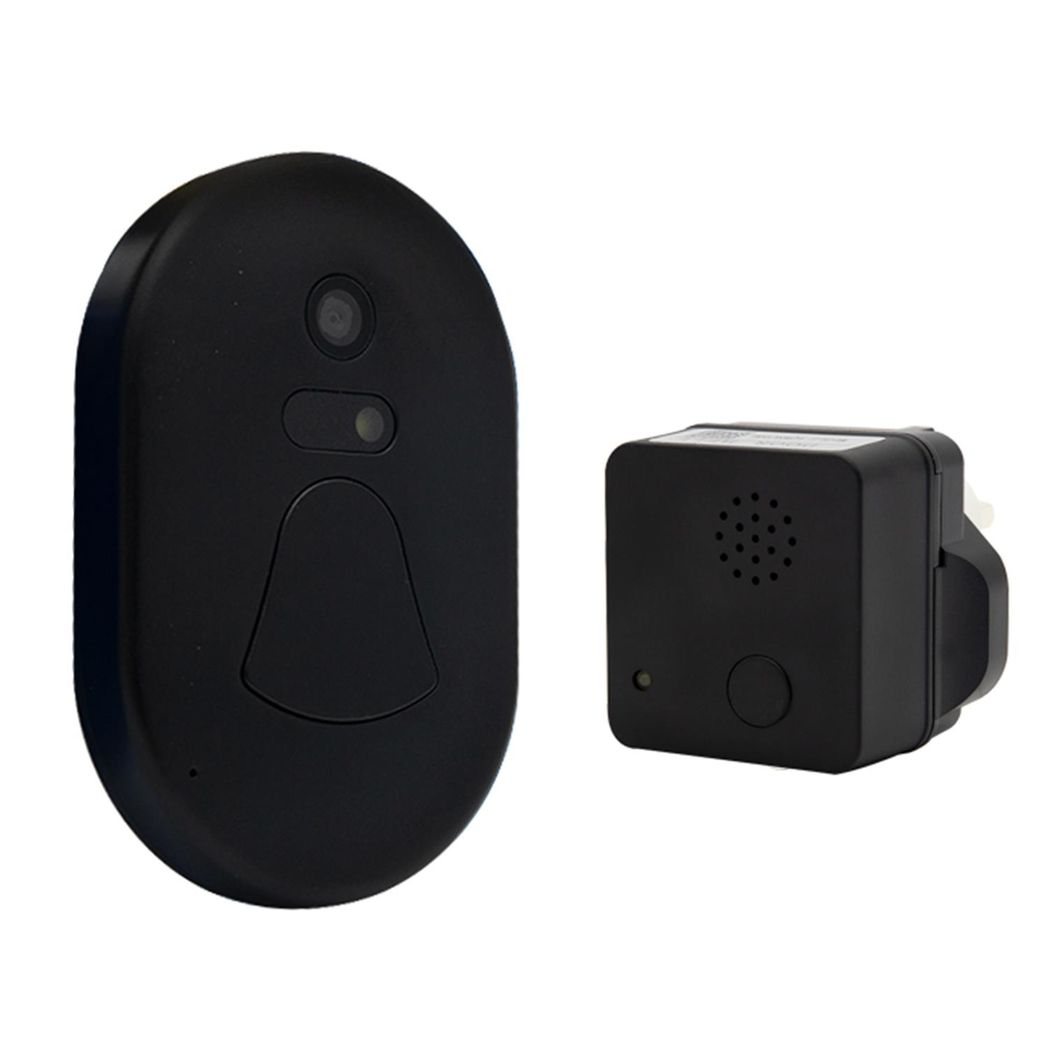 Aquarius WiFi Wireless Smart Camera Doorbell — HD Live View, Motion Alerts, Black