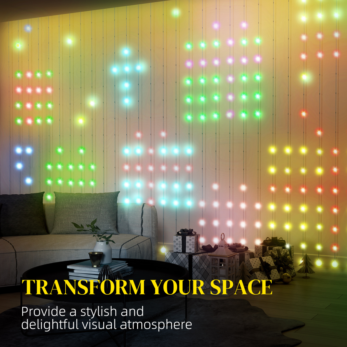Smart LED Curtain Lights 3x3m — Dynamic DIY Fairy Lights, App & Remote Control