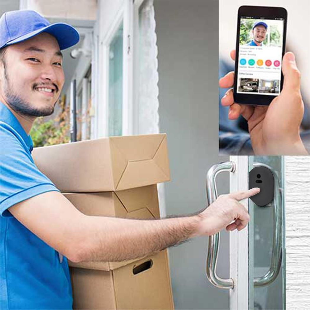 Aquarius WiFi Wireless Smart Camera Doorbell — HD Live View, Motion Alerts, Black