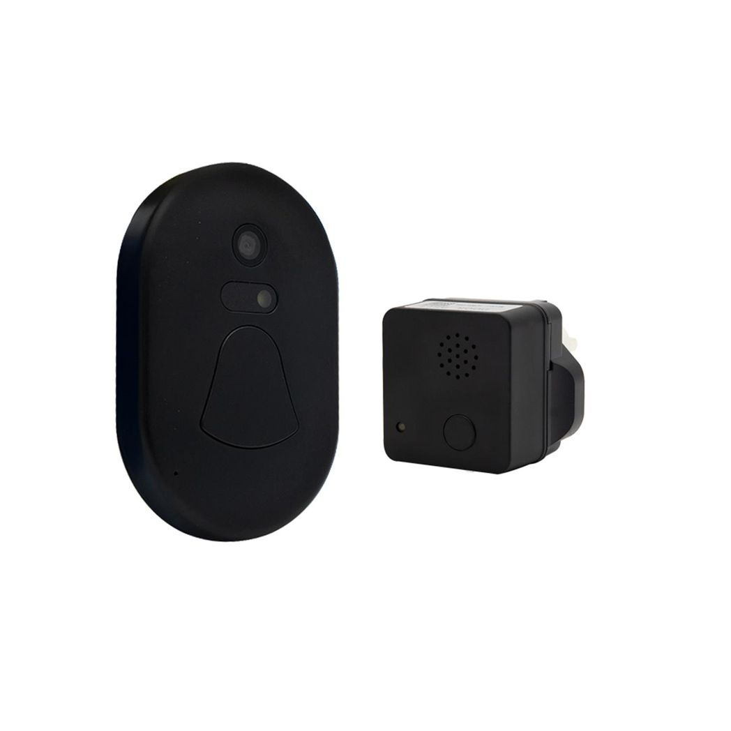 Aquarius WiFi Wireless Smart Camera Doorbell — HD Live View, Motion Alerts, Black