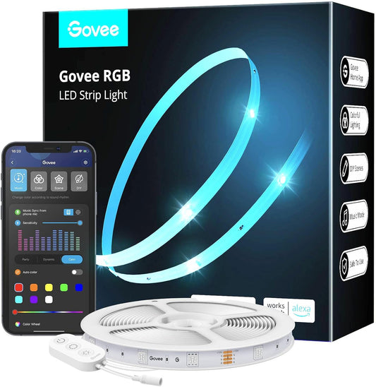 Govee RGB LED Strip Lights 5M — WiFi, Alexa & Google Compatible