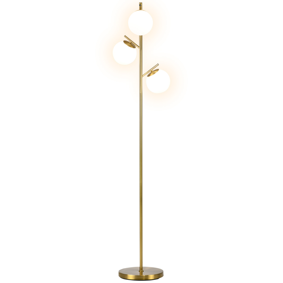 Modern Floor Lamp for Living Room Bedroom — 3 Light Tree Standing Lamp, Gold