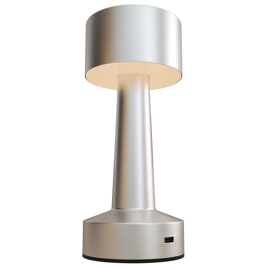 HOMCOM LED Cordless Table Lamp with Battery — Bedroom, Silver