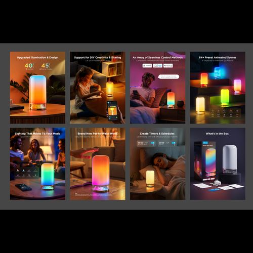 Govee Aura Smart Table Lamp — 16 Million Colours, App & Voice Control